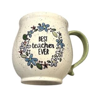 Best Teacher Ever Floral Speckled Coffee Mug Cup By Tag